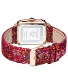 Montre Quartz Femme Padova Floral en Cuir & Diamants rose fleurie