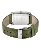 Montre Quartz Femme Luino en Cuir & Diamants verte
