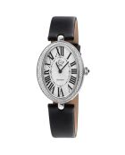 Montre Quartz Femme Piazza Navona en Cuir & Diamants noire