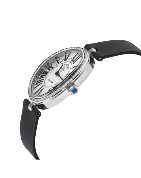 Montre Quartz Femme Piazza Navona en Cuir & Diamants noire