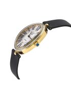 Montre Quartz Femme Piazza Navona en Cuir & Diamants noire