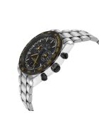 Freccia kwartshorloge voor heren in zilver/zwart staal