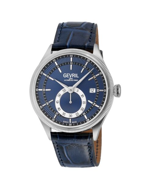 Montre Automatique Homme Empire en Cuir bleue