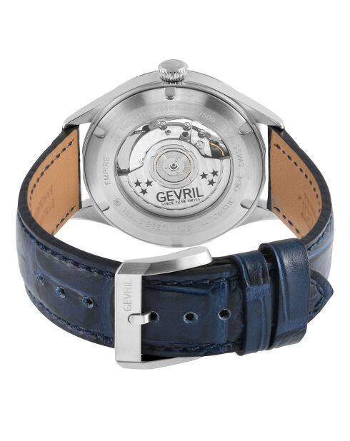 Montre Automatique Homme Empire en Cuir bleue