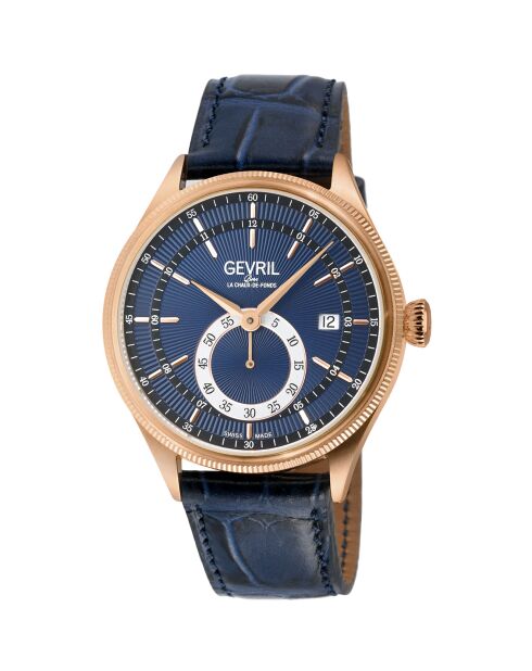 Montre Automatique Homme Empire en Cuir bleue
