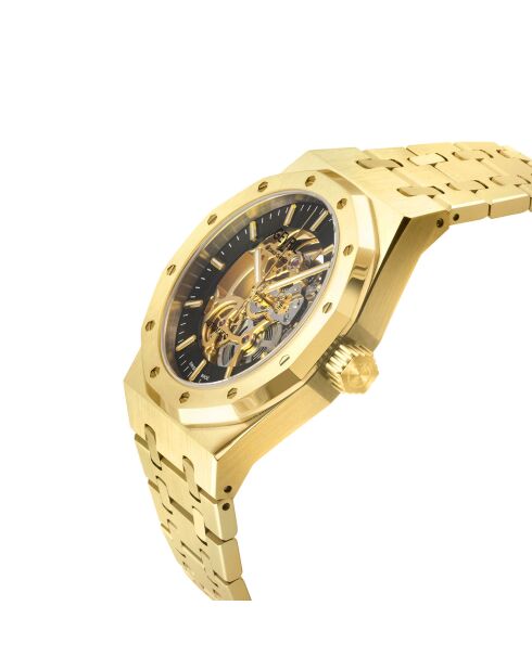 Orologio automatico da uomo Gotham in acciaio dorato