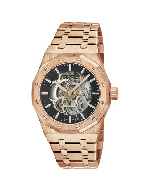 Montre Automatique Homme Gotham en Acier rose doré