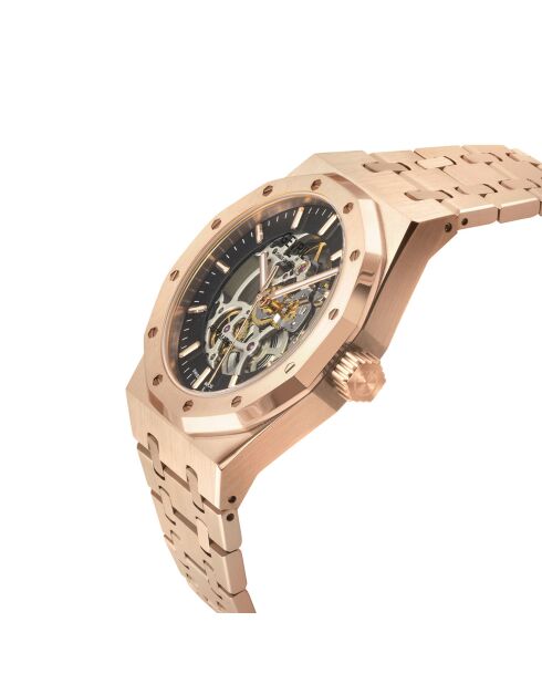 Montre Automatique Homme Gotham en Acier rose doré