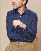 Chemise Slim Sammy imprimée marine/écru/rouge