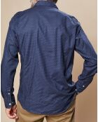Chemise Slim Sammy imprimée marine/écru/rouge