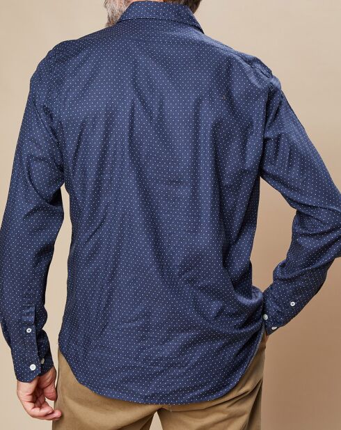 Chemise Slim Sammy imprimée marine/écru/rouge