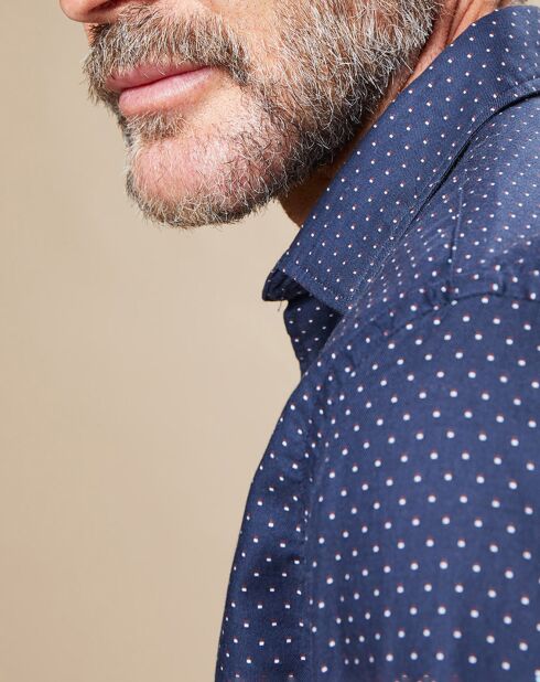 Chemise Slim Sammy imprimée marine/écru/rouge