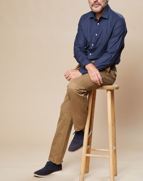 Chemise Slim Sammy imprimée marine/écru/rouge