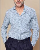 Chemise Slim Sammy imprimée marine/indigo/denim