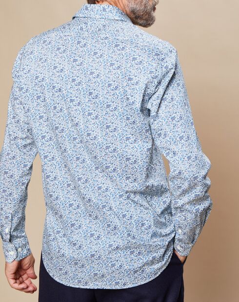 Chemise Slim Sammy imprimée marine/indigo/denim