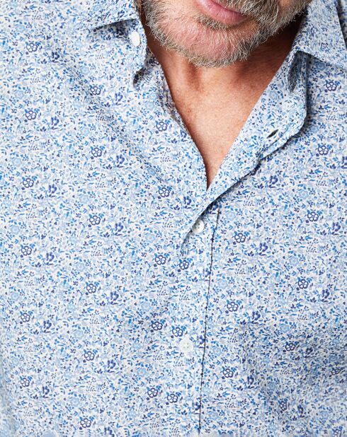 Chemise Slim Sammy imprimée marine/indigo/denim