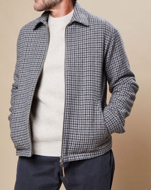Blouson en Laine mélangée Desmond pied-de-poule flanelle/charcoal/noix