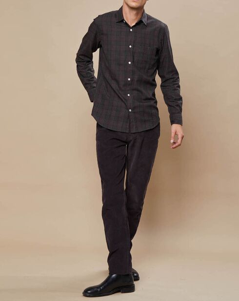 Pantalon en Velours côtelé Tim marron foncé