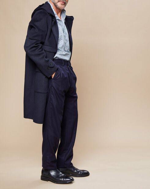 Pantaloni Tom 100% lana blu marino