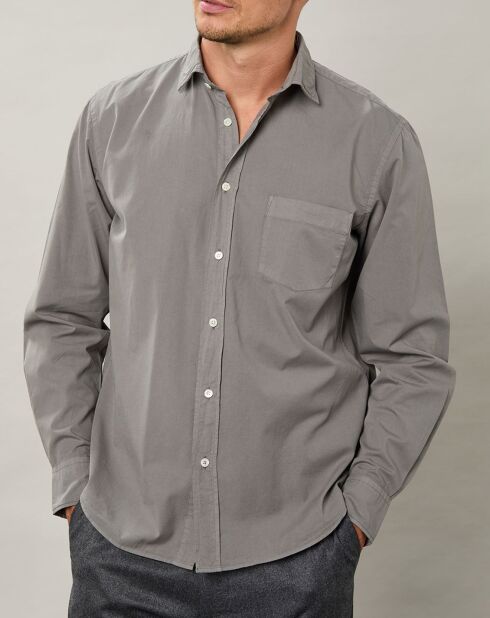 Chemise regular Paul Pat vert de gris