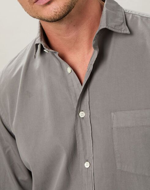 Chemise regular Paul Pat vert de gris