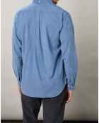Chemise regular en Velours Milleraies Pitt Pat bleu nautique