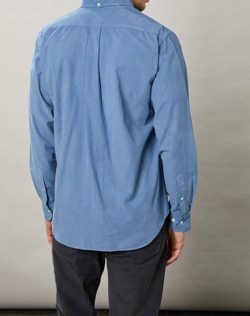 Chemise regular en Velours Milleraies Pitt Pat bleu nautique