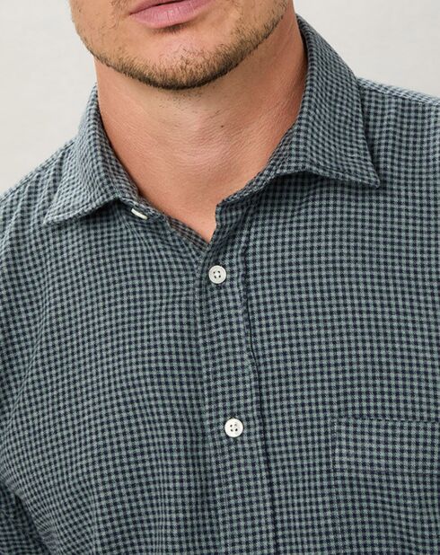 Chemise regular en Flanelle Paul à carreaux verte