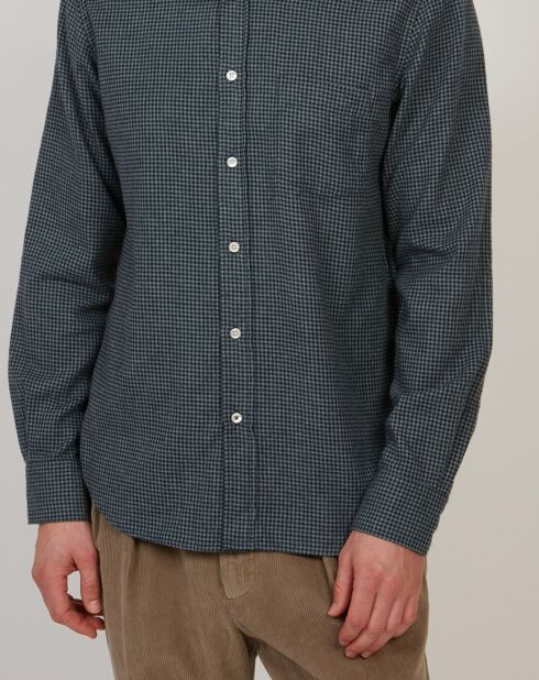 Chemise regular en Flanelle Paul à carreaux verte