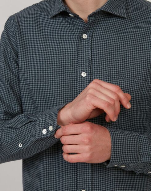 Chemise regular en Flanelle Paul à carreaux verte