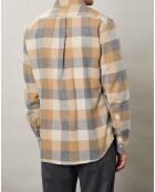 Chemise regular en Flanelle Pitt à carreaux gris/naturel