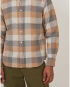 Chemise regular en Flanelle Pitt à carreaux gris/naturel