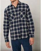 Chemise regular en Flanelle Pocket à carreaux gris/marine