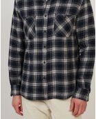 Chemise regular en Flanelle Pocket à carreaux gris/marine