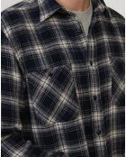 Chemise regular en Flanelle Pocket à carreaux gris/marine