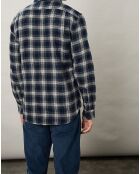 Chemise regular en Flanelle Pocket à carreaux gris/marine