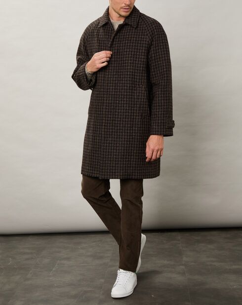 Manteau 100% Laine Vierge Calvin marron