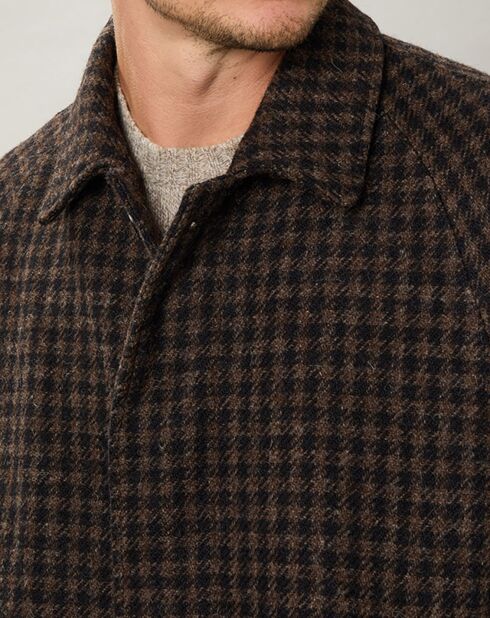 Manteau 100% Laine Vierge Calvin marron