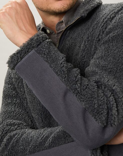 Blouson en Fausse Fourrure Dorian gris