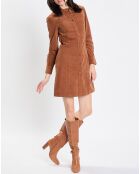 Robe en Velours côtelé marron