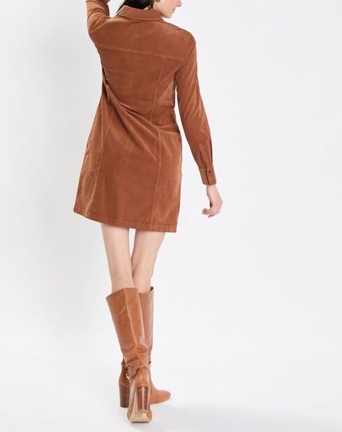 Robe en Velours côtelé marron