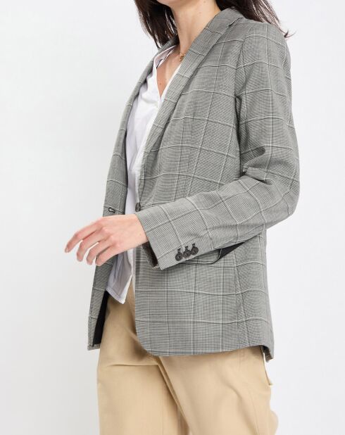 Blazer en Laine mélangée à carreaux gris