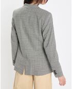 Blazer en Laine mélangée à carreaux gris