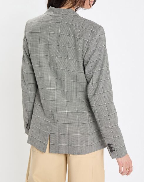 Blazer en Laine mélangée à carreaux gris