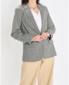 Blazer en Laine mélangée à carreaux gris