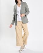 Blazer en Laine mélangée à carreaux gris