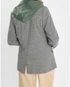 Blazer en Laine mélangée à carreaux gris