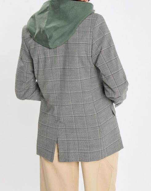 Blazer en Laine mélangée à carreaux gris