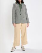 Blazer en Laine mélangée à carreaux gris