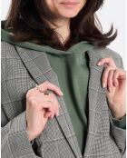 Blazer en Laine mélangée à carreaux gris